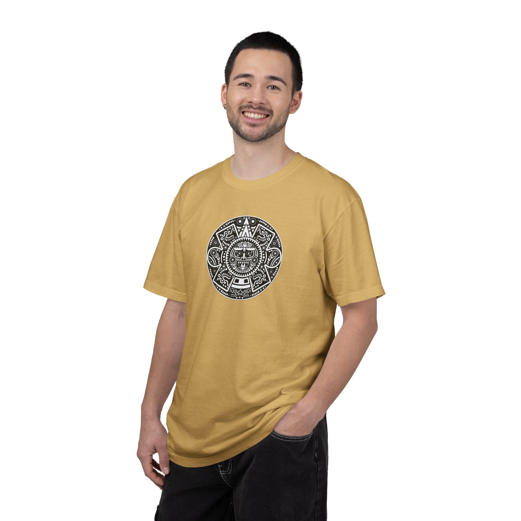 Aztec Sun Graphic T-Shirt — Vintage Mayan Calendar Design
