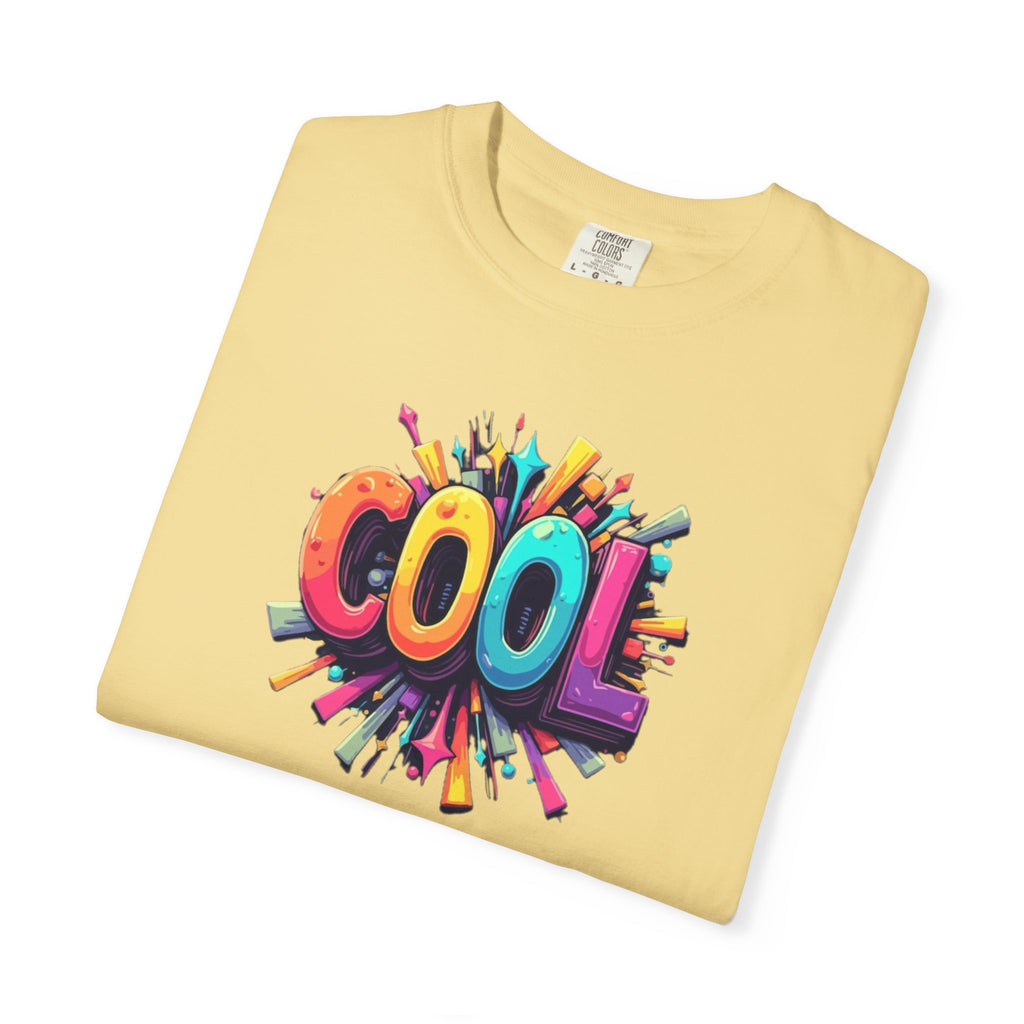 Cool Graphic T-Shirt — Colorful 3D Retro Text Tee