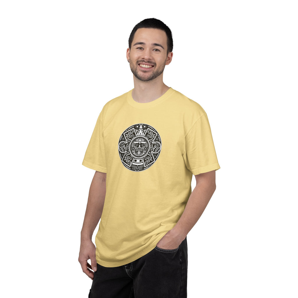 Aztec Sun Graphic T-Shirt — Vintage Mayan Calendar Design