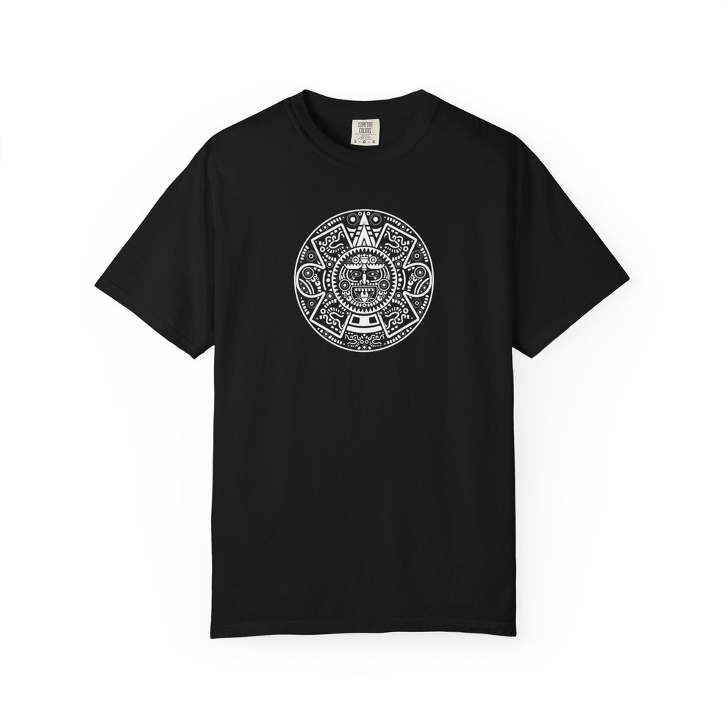 Aztec Sun Graphic T-Shirt — Vintage Mayan Calendar Design
