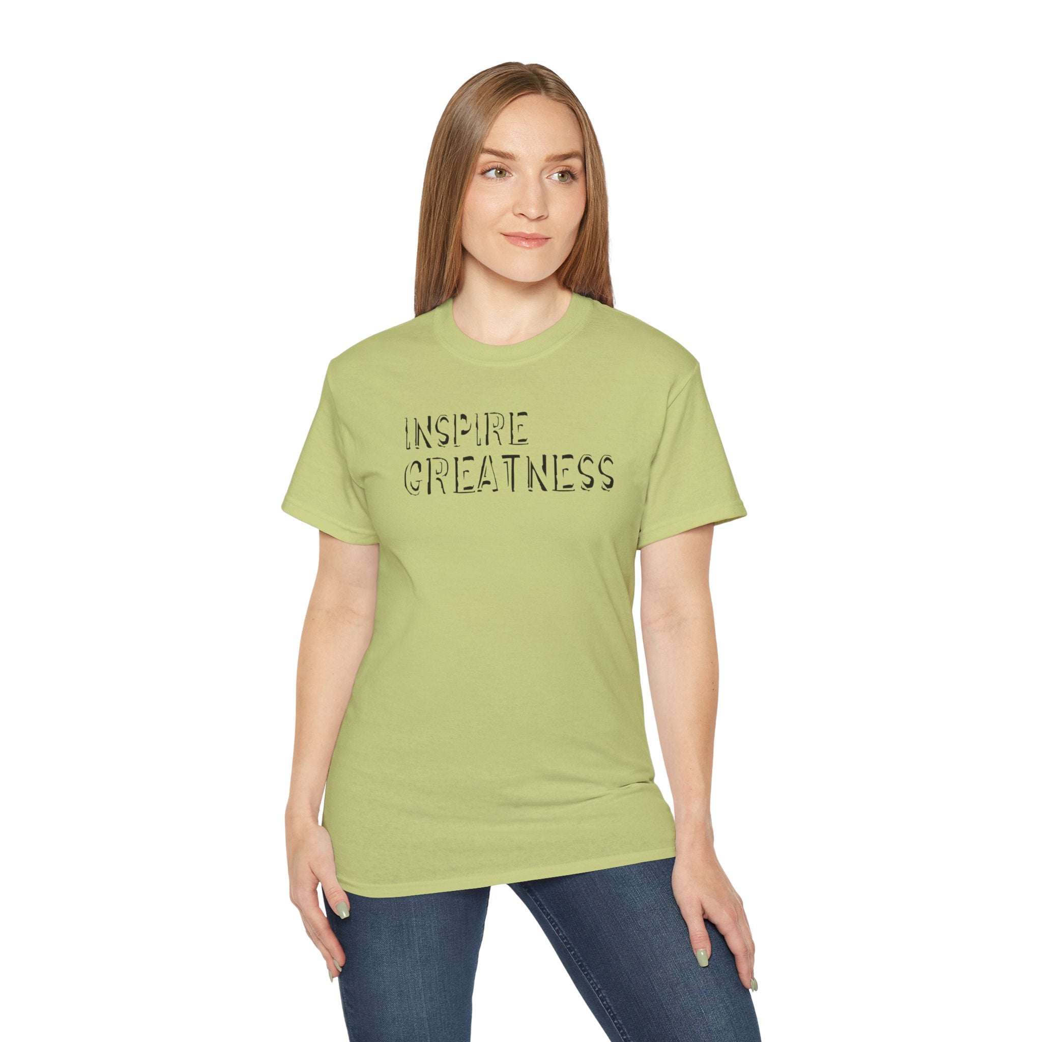 Inspire Greatness Cotton Tee — Motivational Graphic Shirt
