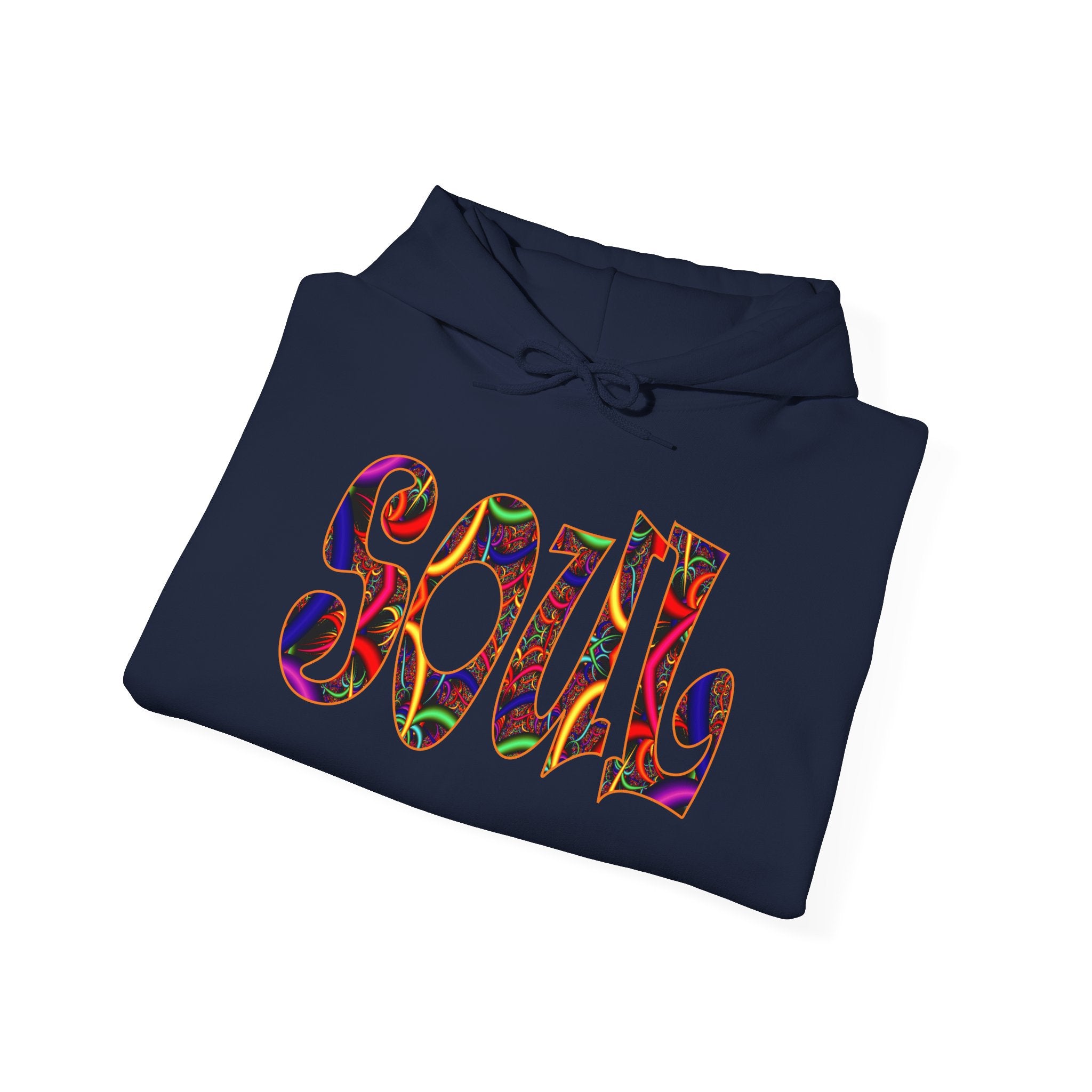 Soul Graphic Hoodie — Colorful Retro Psychedelic Typography Sweatshirt