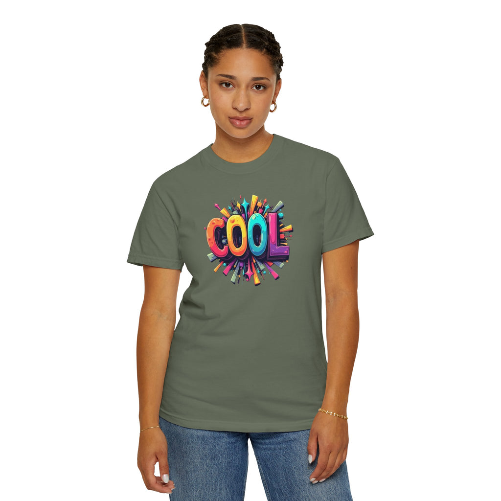 Cool Graphic T-Shirt — Colorful 3D Retro Text Tee