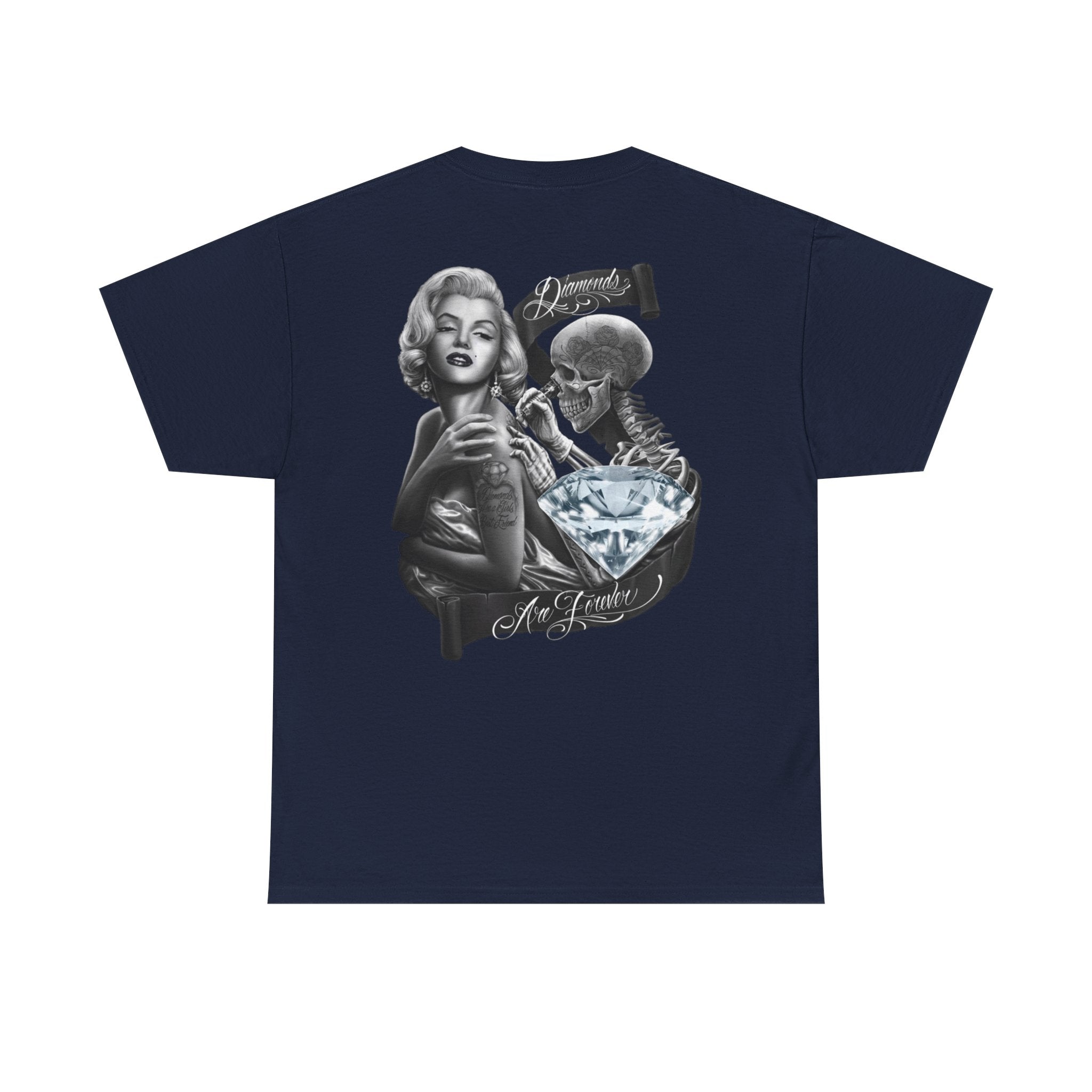 Graphic Tee — Marilyn, Skull & Diamond Vintage Chicano Art Shirt