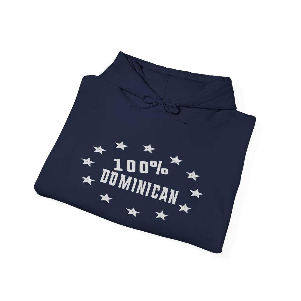 Dominican Pride Hoodie — "100% Dominican" Pullover Hooded Sweatshirt
